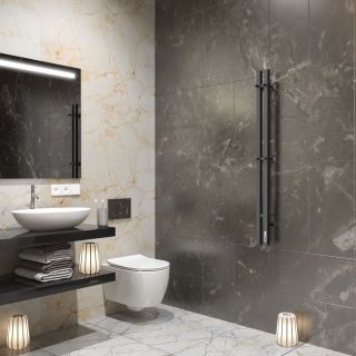 Электрический полотенцесушитель Larusso Прайм дуэт П3 8x120см чёрный матовый 4670078536327